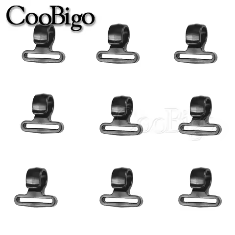 12pcs Mini Tent Hooks Camping Caravan Awning Wind Rope Clamp Windproof Outdoor Webbing Strap Accessories Plastic Black 25mm