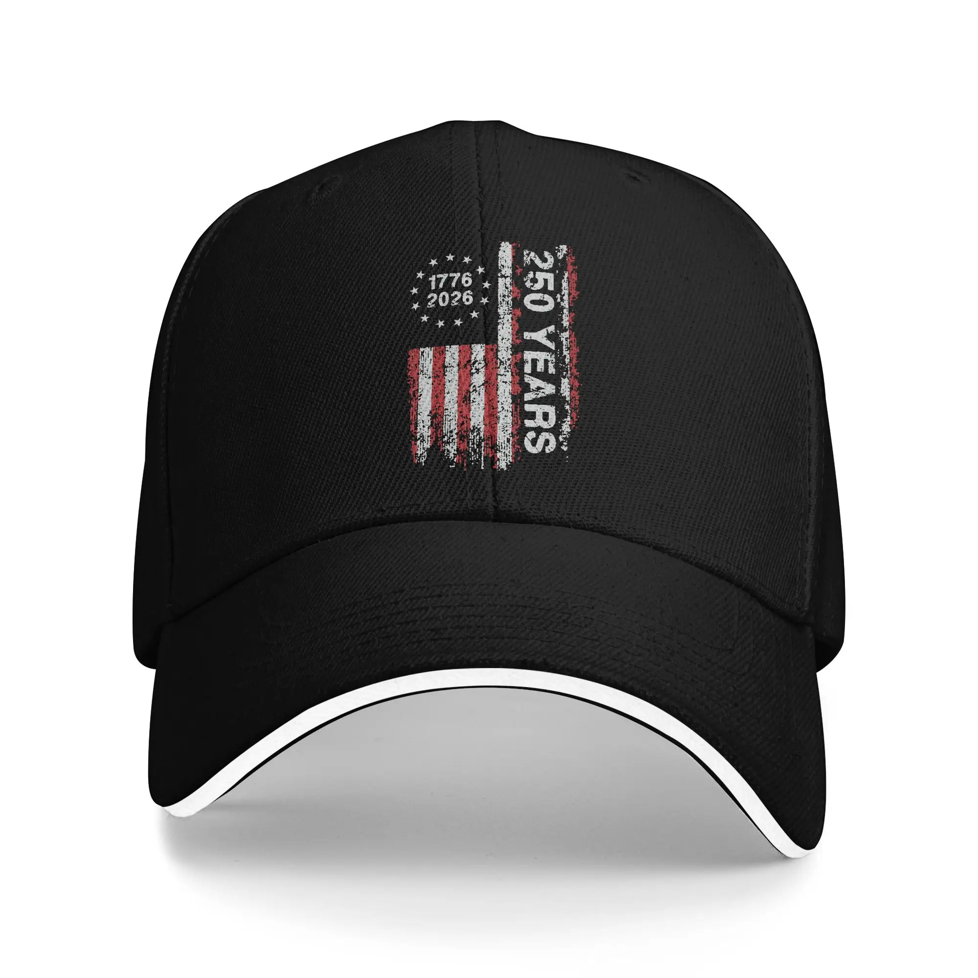 America 250th Anniversary USA Sandwich Baseball Cap Fashion Washed Flag Patriotic Snapback Unisex Outdoor Adjustable Adult Hat