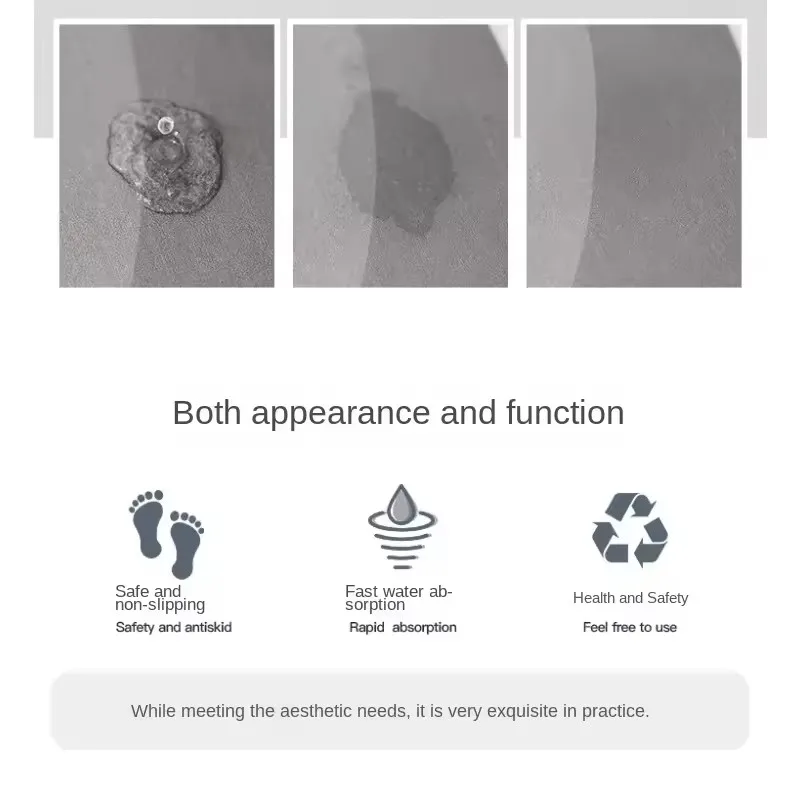 슈퍼 흡수성 미끄럼 방지 욕실 매트 규조토 욕실 매트 빠른 건조 목욕 매트 홈 장식