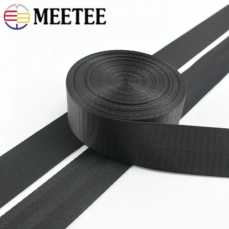 Meetee 5M 20/25/32/38/50mm Nylon Webbing Tape Bag Strap Seat Safety Belt Band DIY Backpack Clothes Binding Sewing Accessories