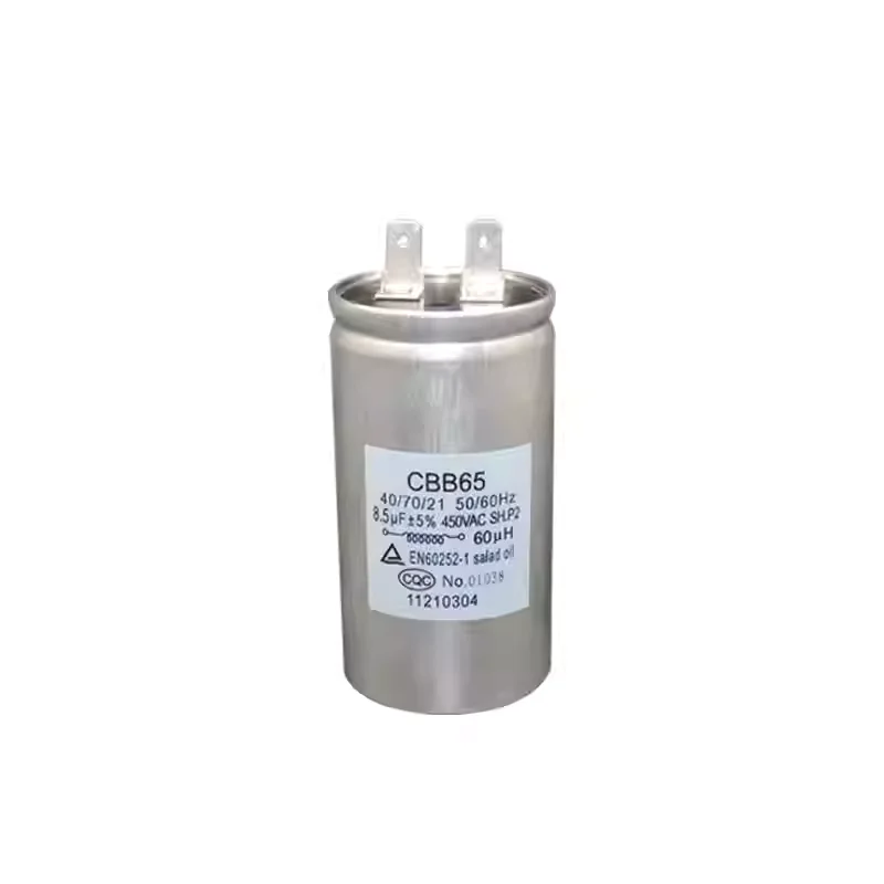 CBB65 8.5UF 450V 60UH fully automatic drum washing machine capacitor single plug