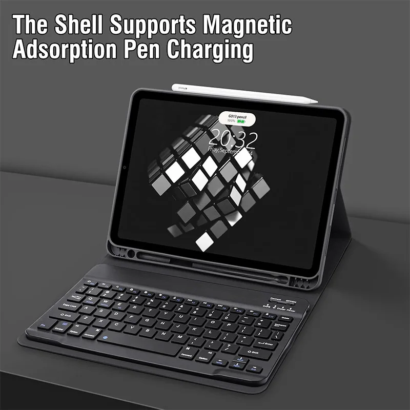For iPad Air 11 inch M2 M3 Tablet Case with Keyboard for iPad Air 5/iPad Air 4th Gen 10.9 inch Keyboard Case with Pencil Holder view 5