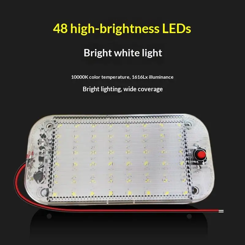 1 Stück 12V-80V Auto-Innenbeleuchtung LED-Lichtleiste Weißlichtrohr mit Schalter für Transporter, LKW, Wohnmobil, Boot, Innenraum-Deckenleuchte – Detail 3