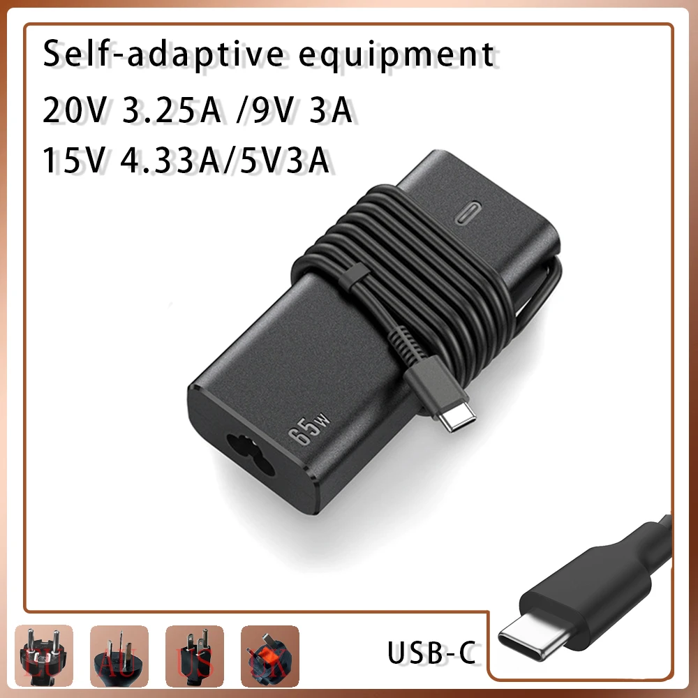 

65 Вт тип-C PD USB-адаптер переменного тока для Dell Latitude 5290 5290 7285 7389 7390 Thunderbolt3 20 В 3,25 А Зарядное устройство Блок питания