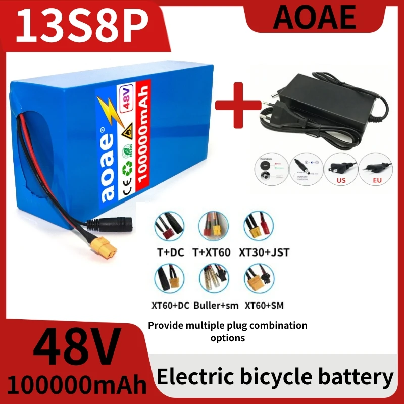 

100%New Original 48V 100ah 13s8p Lithium Battery Pack 48v 100000mAh 2000W Citycoco Motorized Scooter Batteries Built in 50A BMS