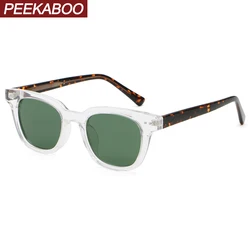 Peekaboo small square frame sunglasses retro women green brown polarized sun glasses for men CP acetate unisex driving male