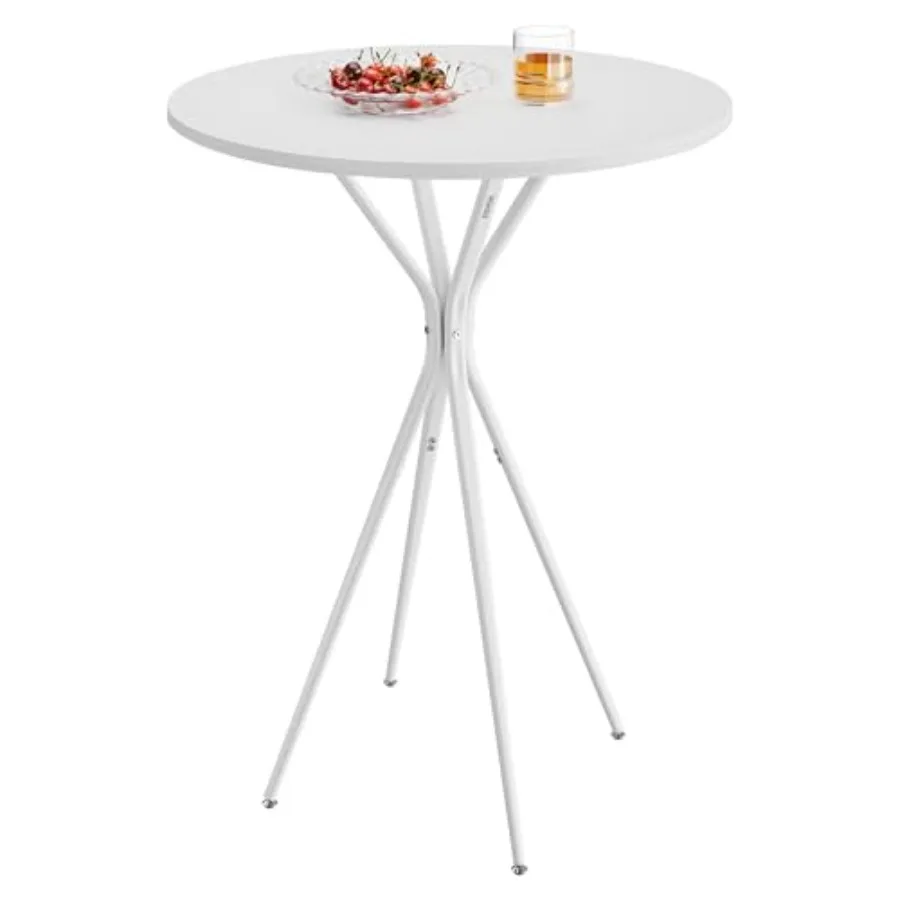 

Bar Table, Round Cocktail High Top Pub Bistro Table for Party, Kitchen Dining, Home Bar, 23.6 x 23.6 x 41.3 Inch, Metal Frame,