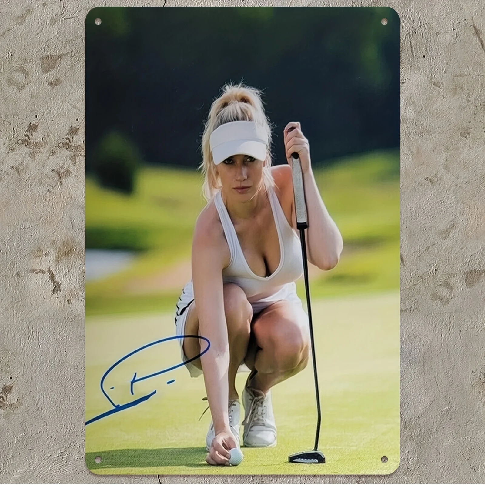 Paige Spragens signiertes Golf-Poster, Metallschild – langlebiges Blech-Wandkunst-Dekor, LPGA, Sportgeschenk