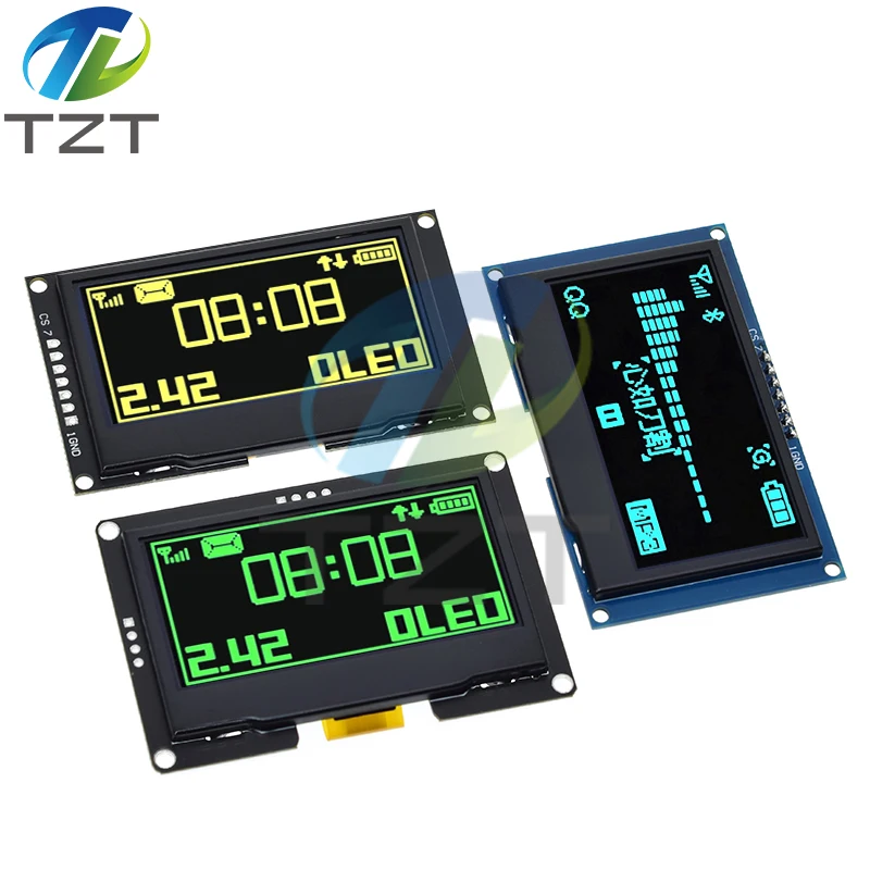 Imagem -04 - Módulo de Exibição Lcd Tzt Oled Interface Serial para Arduino Uno r3 C51 Ssd1309 12864 Pinos Spi Iic I2c 24 242 128x64