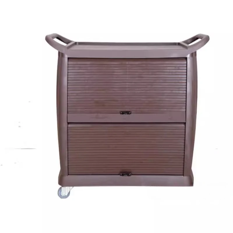 

plastic dining cart sealed trolley cleaning collection service truck
