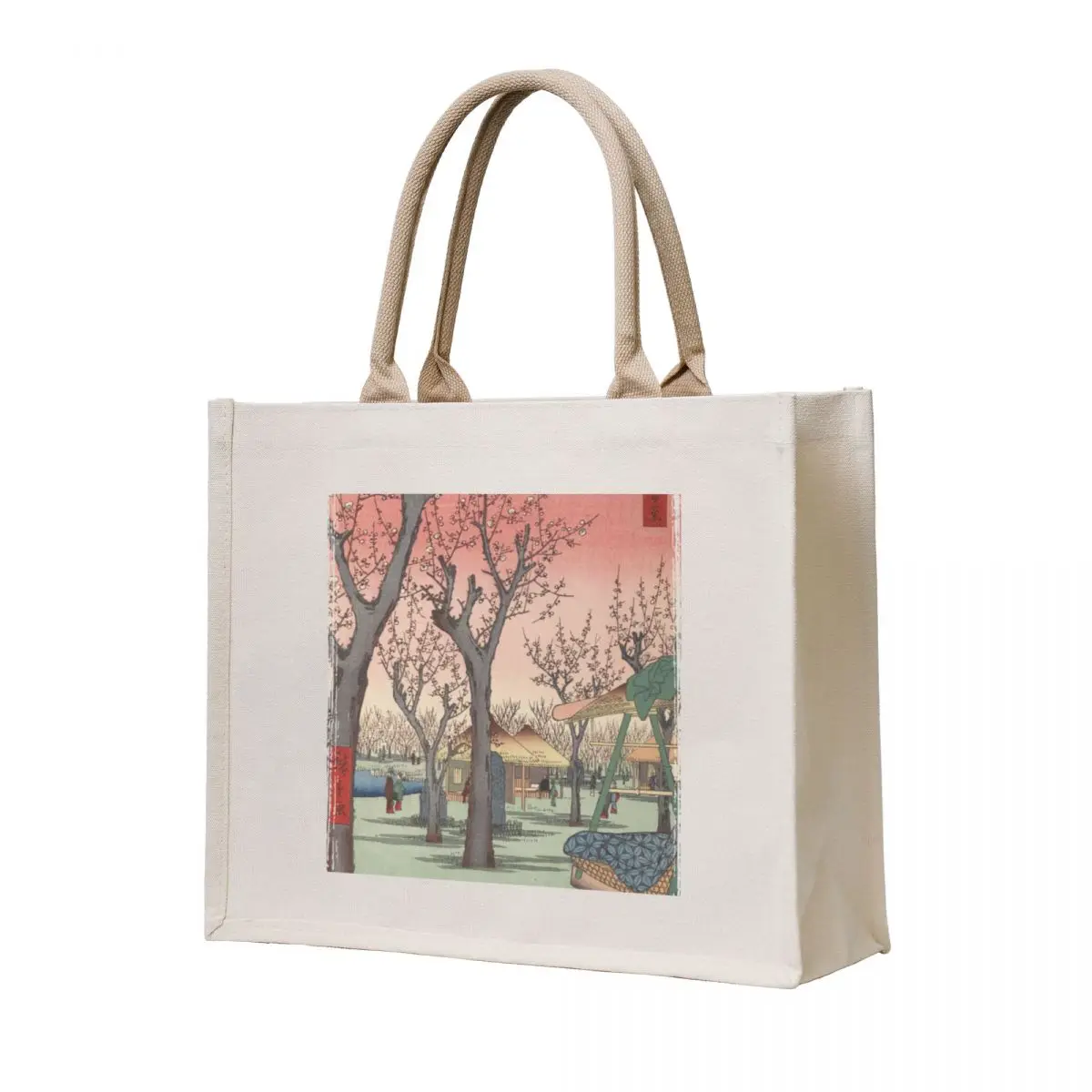 

Plum Garden Kamata Ukiyo-e Japanese Art Tote Bag canvas tote bags Reusable bags Women's shopper