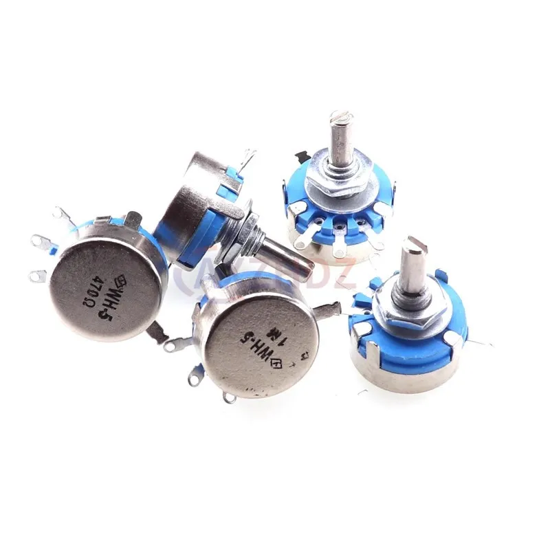 5 قطعة 0.5 واط 470Ω-1 متر الكربون الجهد WH5-1A 470R 1K 1.5K 2.2K 4.7K 10K 22K 47K 100K 220K 470K أوم المقاوم المتغير 4K7 2K2