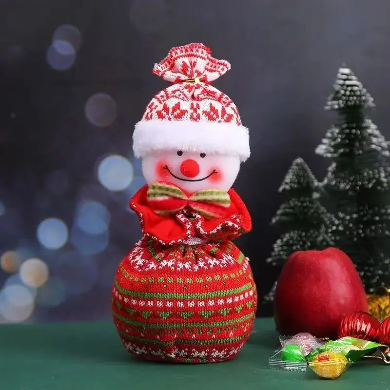 New Christmas Gift Bags Knitted Children's Gift Bag Christmas Eve Candy Bag