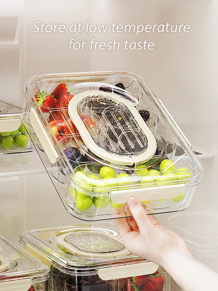 Kitchen 8 Grids Divided Serving Tray Storage Box Outdoor Camping Portable Sub-format Box Fresh-keeping Snack Fruits Food Box