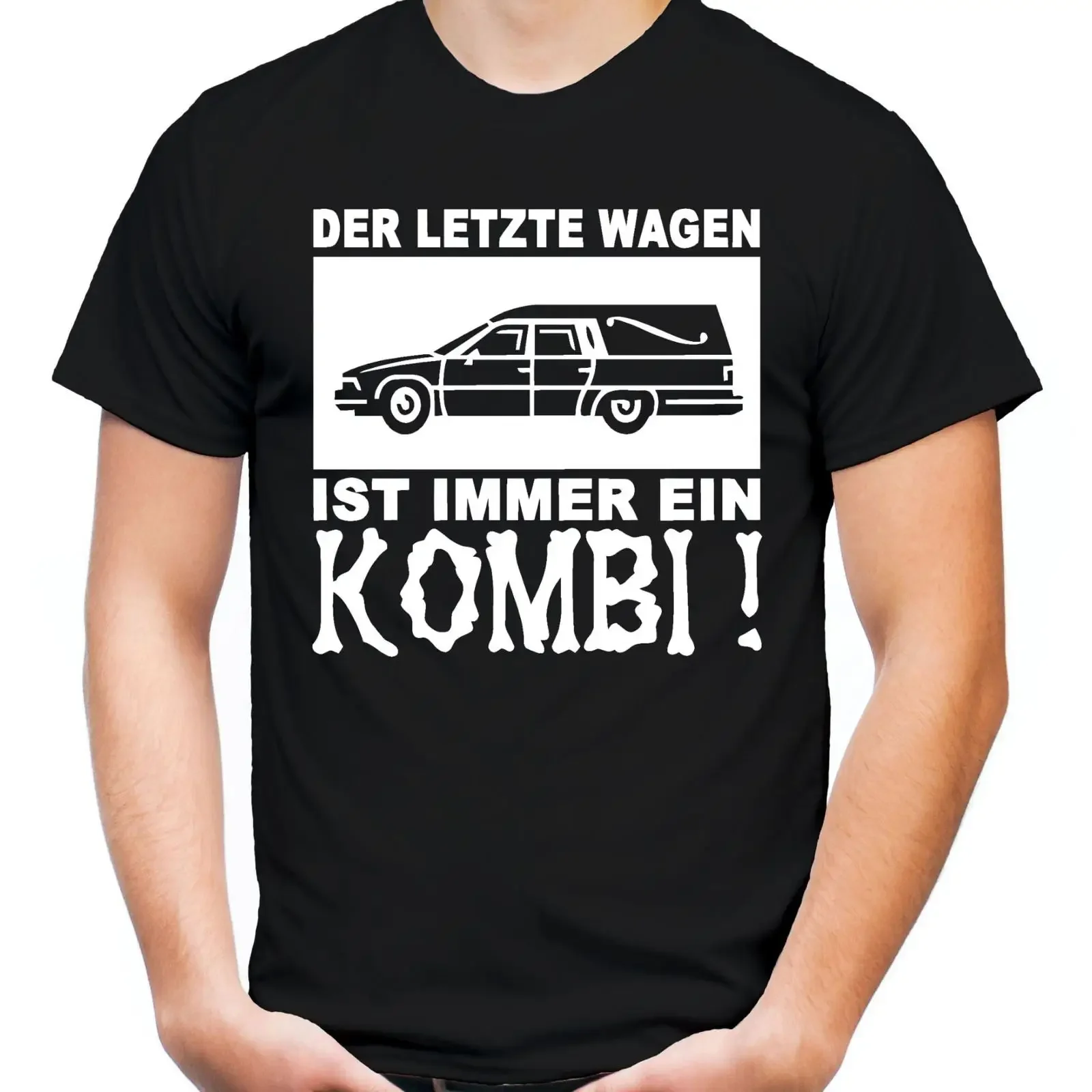 Men's T Shirt with German Text Der letzte Wagen ist immer ein Kombi Language vintage Washed Casual Versatile fashion Unisex