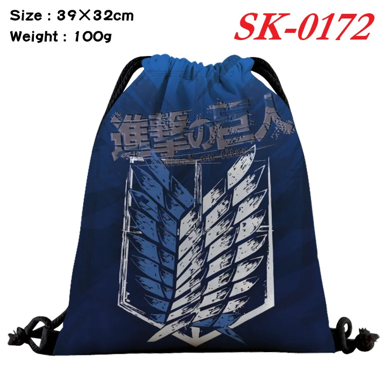 Anime Attack on Titan Drawstring Bag Cartoon Bookbag Shoulder Bags Portable Backpacks Gift