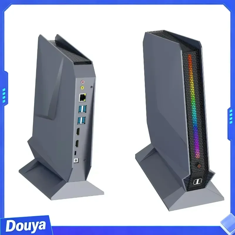 X800 Durable Mini PCs Gaming Low Power Consume Win 11 Colorful Ambient Light Mini Ultra Desktop Computer Gamer PC