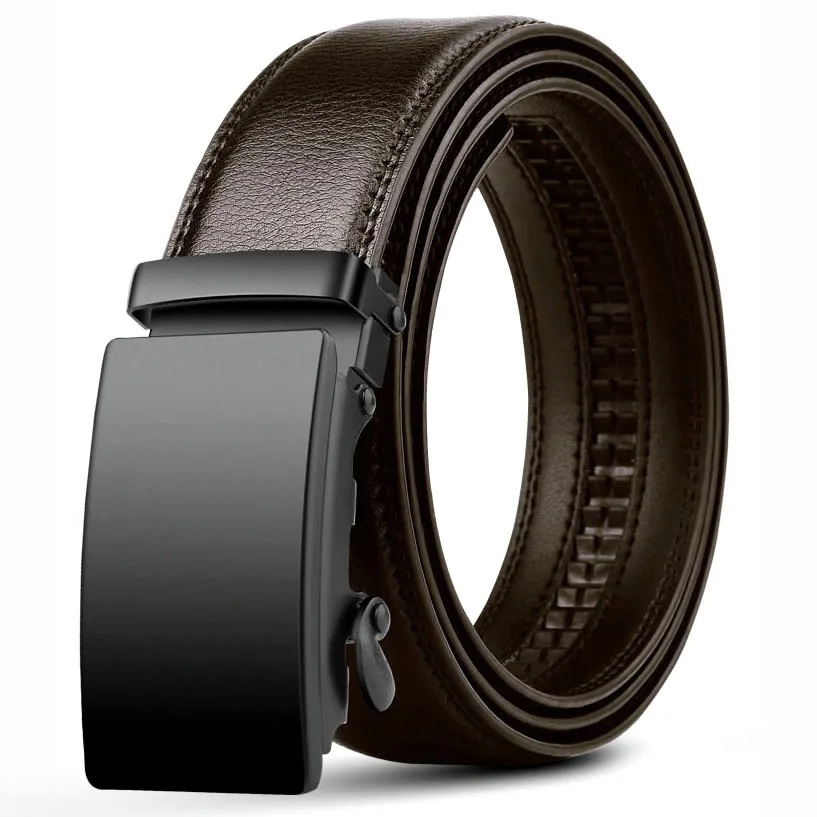 High Quality Business Belt Men PU Leather Waist Straps for Jeans Black Brown Male Automatic Buckle Jeans Belts for Men