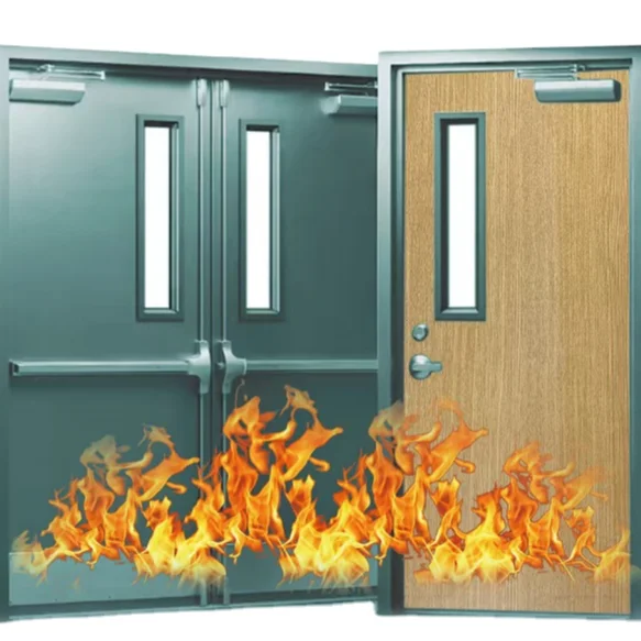 

High quality Hollow metal fire proof steel door 1.5mm 1.2mm steel sheet 180 minutes fire-proof internal fire rated metal door