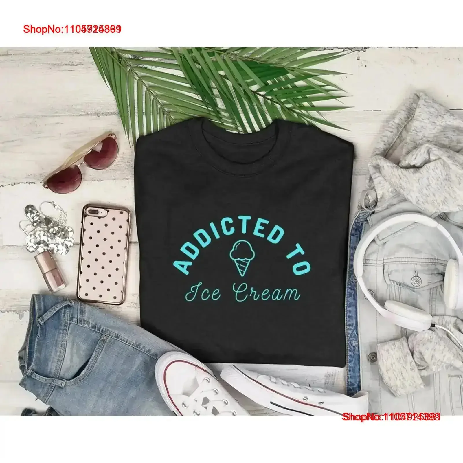 Ice Cream T Shirt Addicted To Funny Gelato Soft Serve For Lover vintage Washed homme Stylish Casual designer clothes vintage