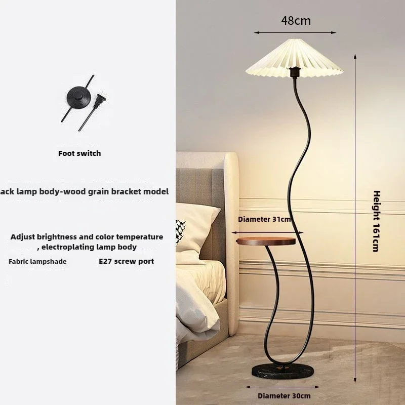 الفرنسية الحديد الفن مصابيح أرضية الكتان الأبيض عاكس الضوء مفتاح سفلي غرفة نوم السرير غرفة المعيشة مطعم جو أضواء الدائمة