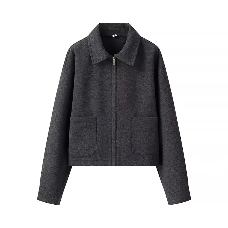 Chaqueta Corta de Nailon con Cremallera de Doble Cara JNLEAOG, Diseño de Moda para Mujer, Estilo Otoñal, para Viajar al Traba...