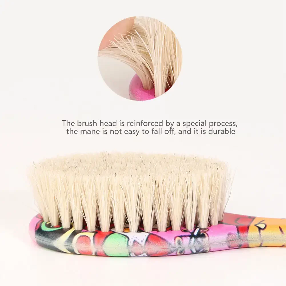 Professional ตัดผมแปรงทําความสะอาดผมผู้ชาย Horse Hair Bristle Beard แปรง Hairdressing คอ Duster หักใหม่ผมลบเครื่องมือ