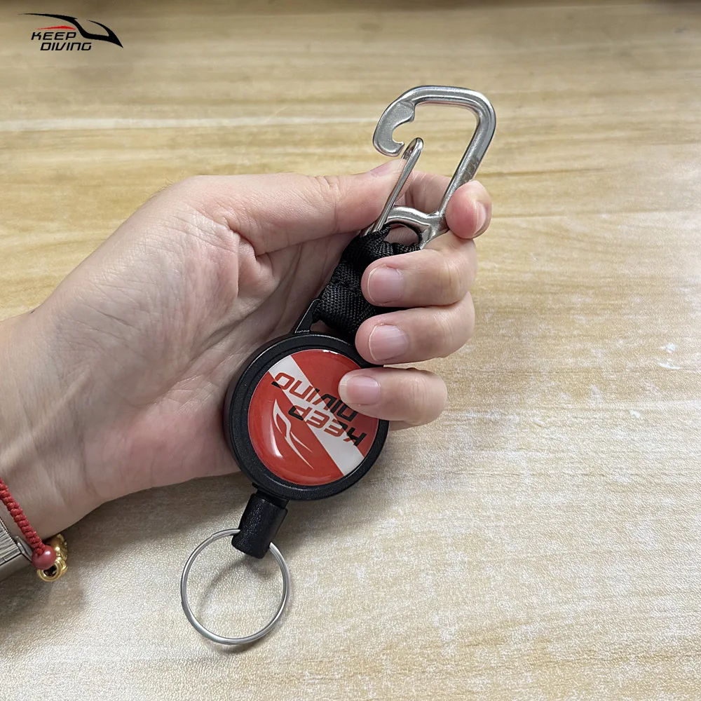 Scuba Diving Anti-lost Spring Scalable Stainless steel wire Lanyard Under Water TEC Dive Safety Tool With Quick-release Buckle