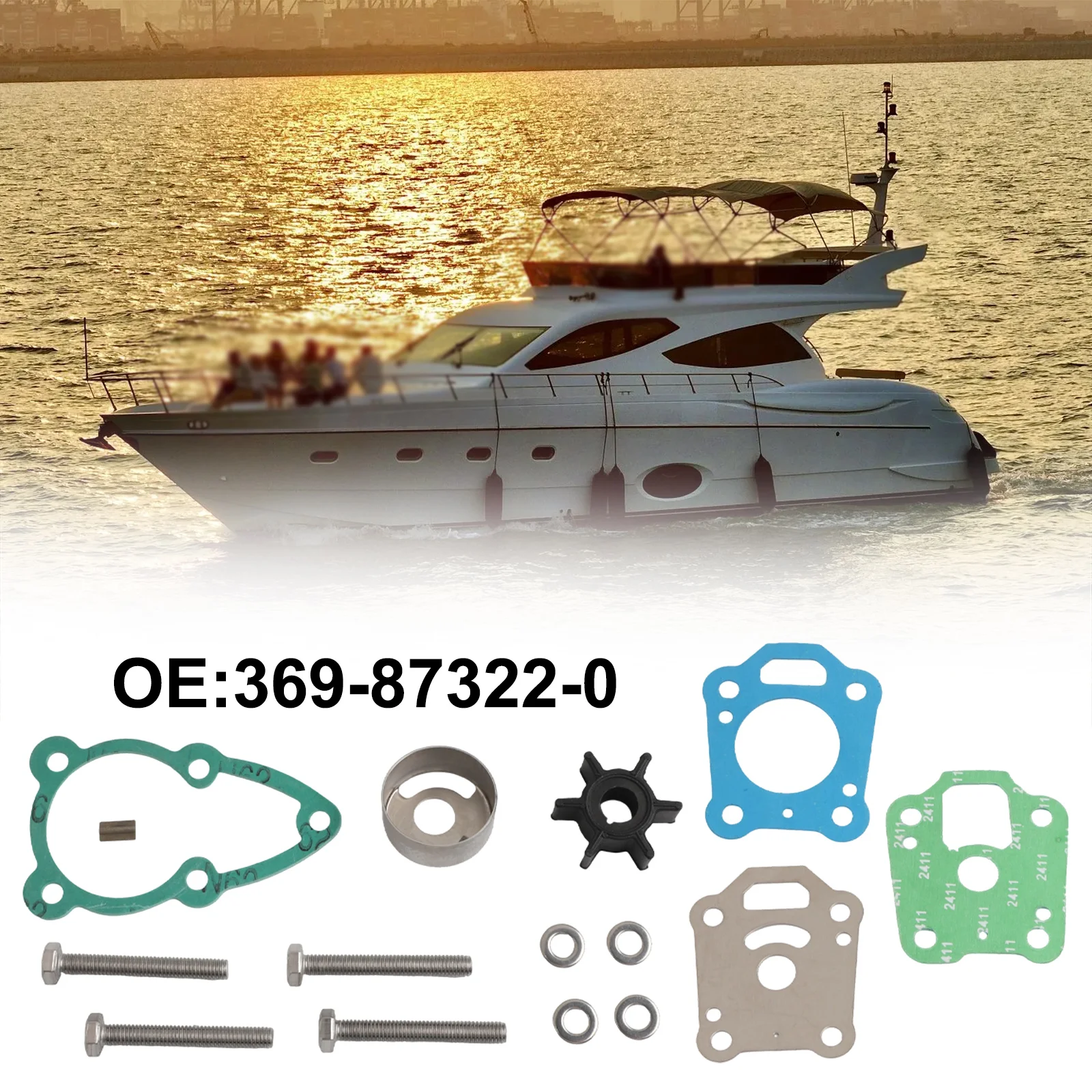 

For Tohatsu For Nissan 4 5 6 For HP Water Pump Impeller Repair Kit for Outboard Motor Replacement Part 369873220 M Series