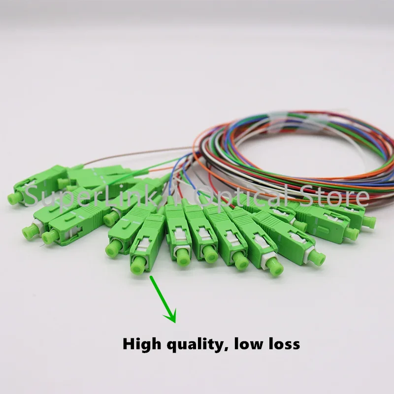 5/10 PCS 1X16 PLC Fiber Optic Splitter SC/APC SM 0.9mm G657A1 PVC 1m FTTH Unequal Splitter Color for Broadband Network