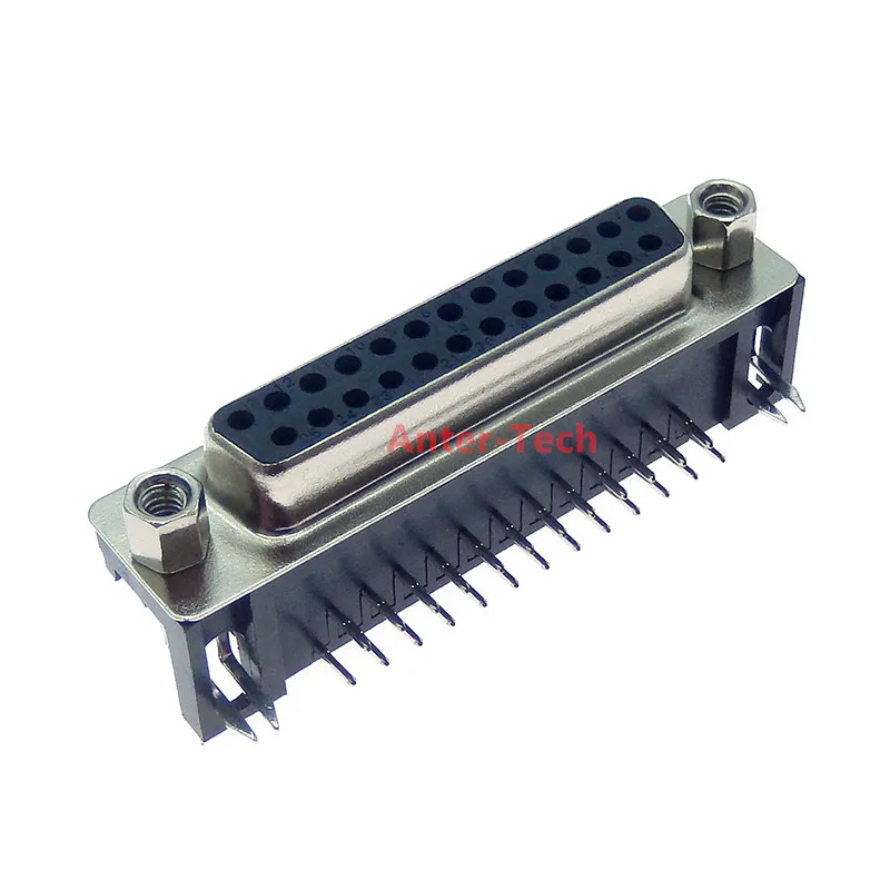 2PCS DB25 Female Male PCB Mount D-Sub 25 pin PCB Connector RS232 Connector 90-degree bent needle DR25 New Hot