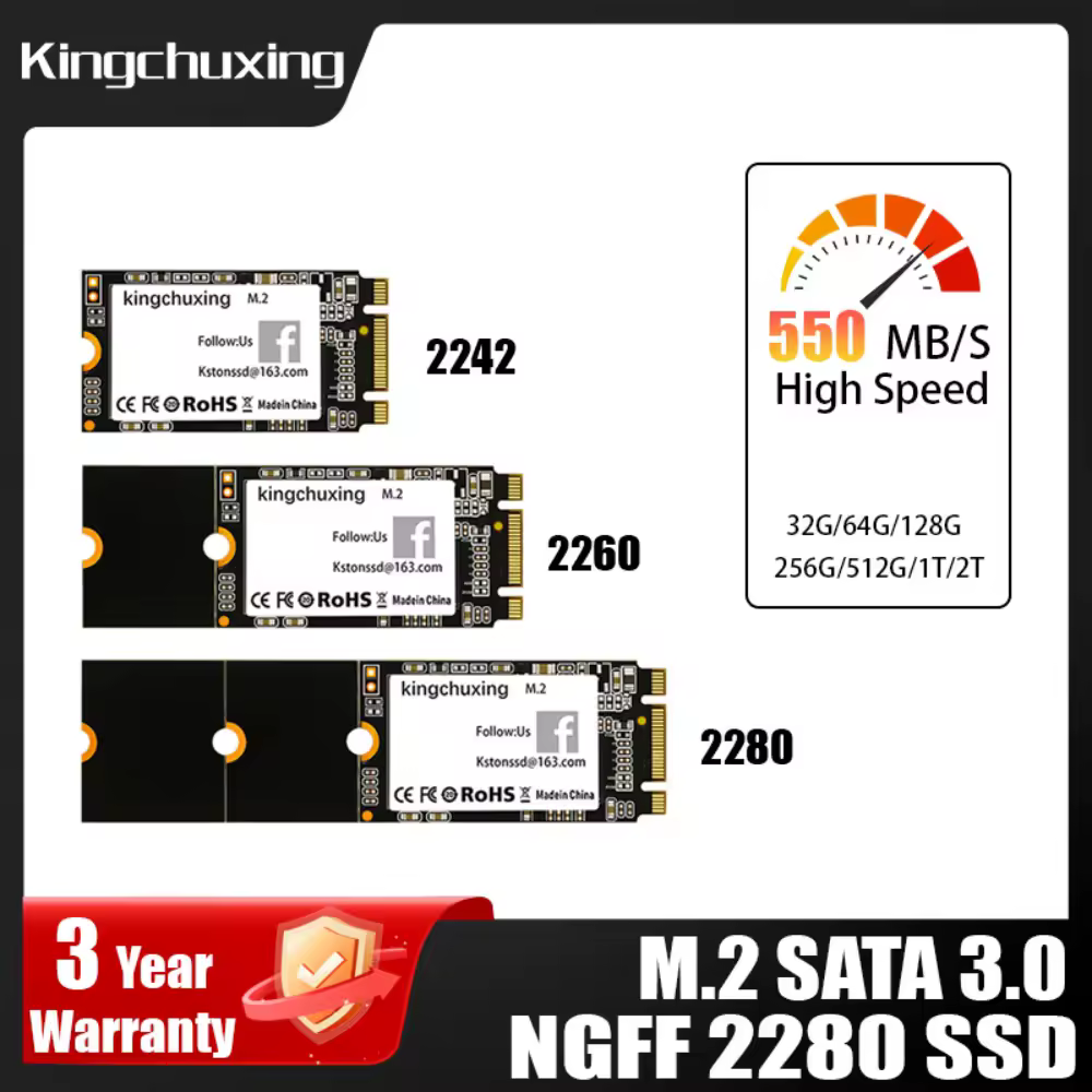 Kingchuxing SSD M2 NGFF 128 GB 256 GB 2242 2260 2280 Internes Solid-State-Laufwerk 512 GB 1 TB 2 TB Festplatte für Laptop-Desktop