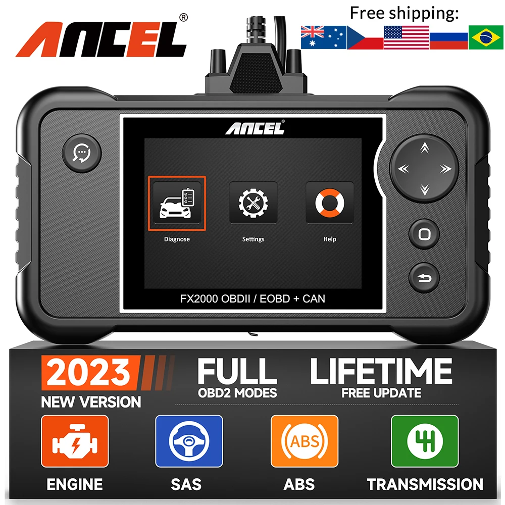 

ANCEL FX2000 OBD2 Diagnostic Tool Automotive Scanner ABS SRS Airbag Engine Transmission Professional Car Code Reader Free Update