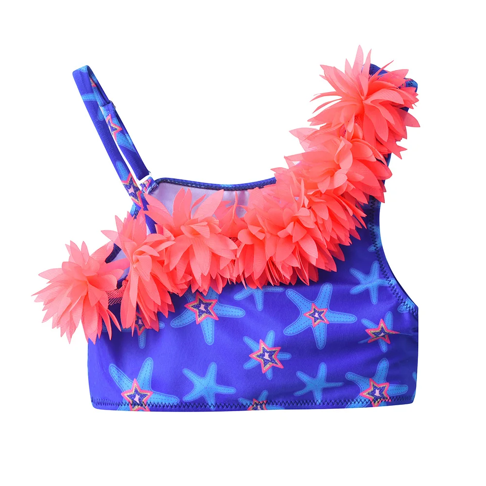 VIKITA المراهقين الفتيات قريبة مطاطا نجم البحر ملابس السباحة الفتيات انقسام قطعتين ملابس الأطفال موضة بيكيني مجموعات