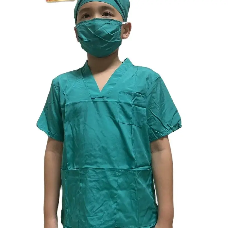 Children Surgical Uniform Kids Doctor\'s clothes Shirt Pants Coat Suit Kids Doctor Cosplay Halloween Costumes Party Birthday Gift