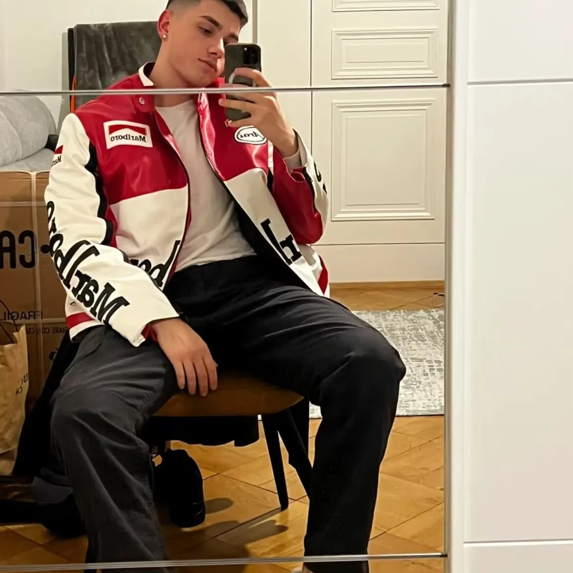 

Модная мотоциклетная куртка Vuu American Retro F Formula с вышивкой и пэчворком, с буквенным принтом, для гонок, утепленная