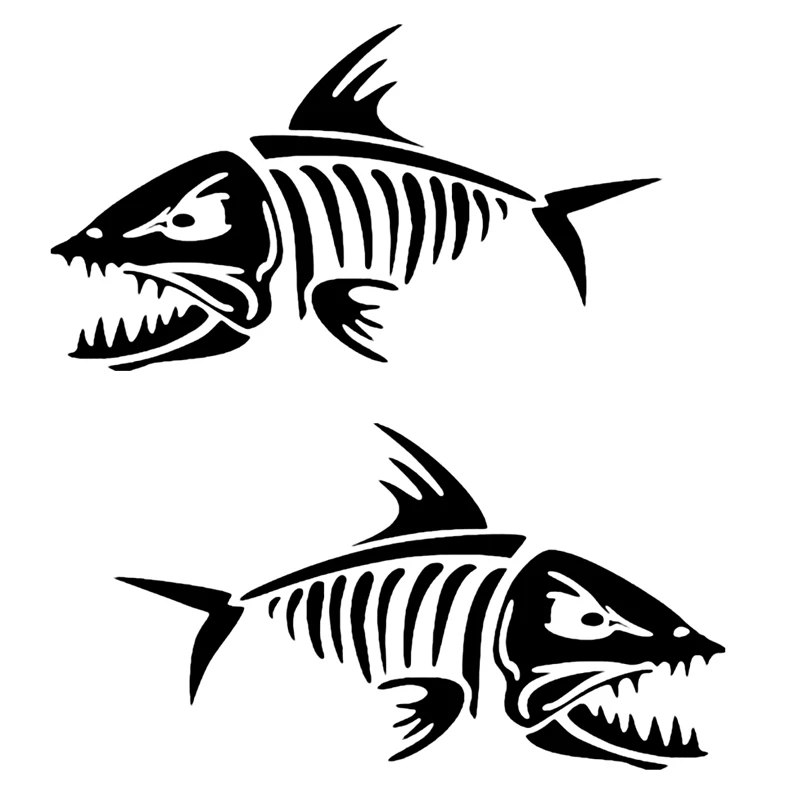 CS-1745A# Fish-Salmon Bone Funny Car Sticker Waterproof Vinyl Decal For Boat Laptop Yacht Auto Styling Removable Decor