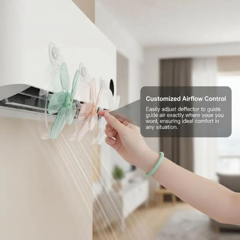 Air Conditioner Anti Cold Wind Shield 3Pcs Suction Cup Anti Direct Blowing AC Wind Deflector for Kids Room Use
