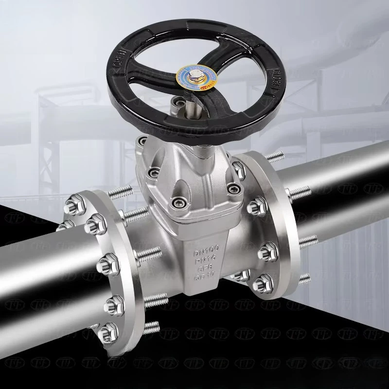 Manual power stainless steel gate valve without riser stem soft seal SS304 SS316 CF8 CF8M water