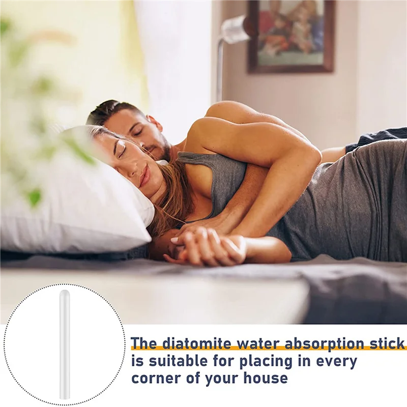 ABRE-24 Pcs Diatomite Moisture Absorbing Stick Water Absorption Rod Drying Stick Diatomaceous Earth Desiccant