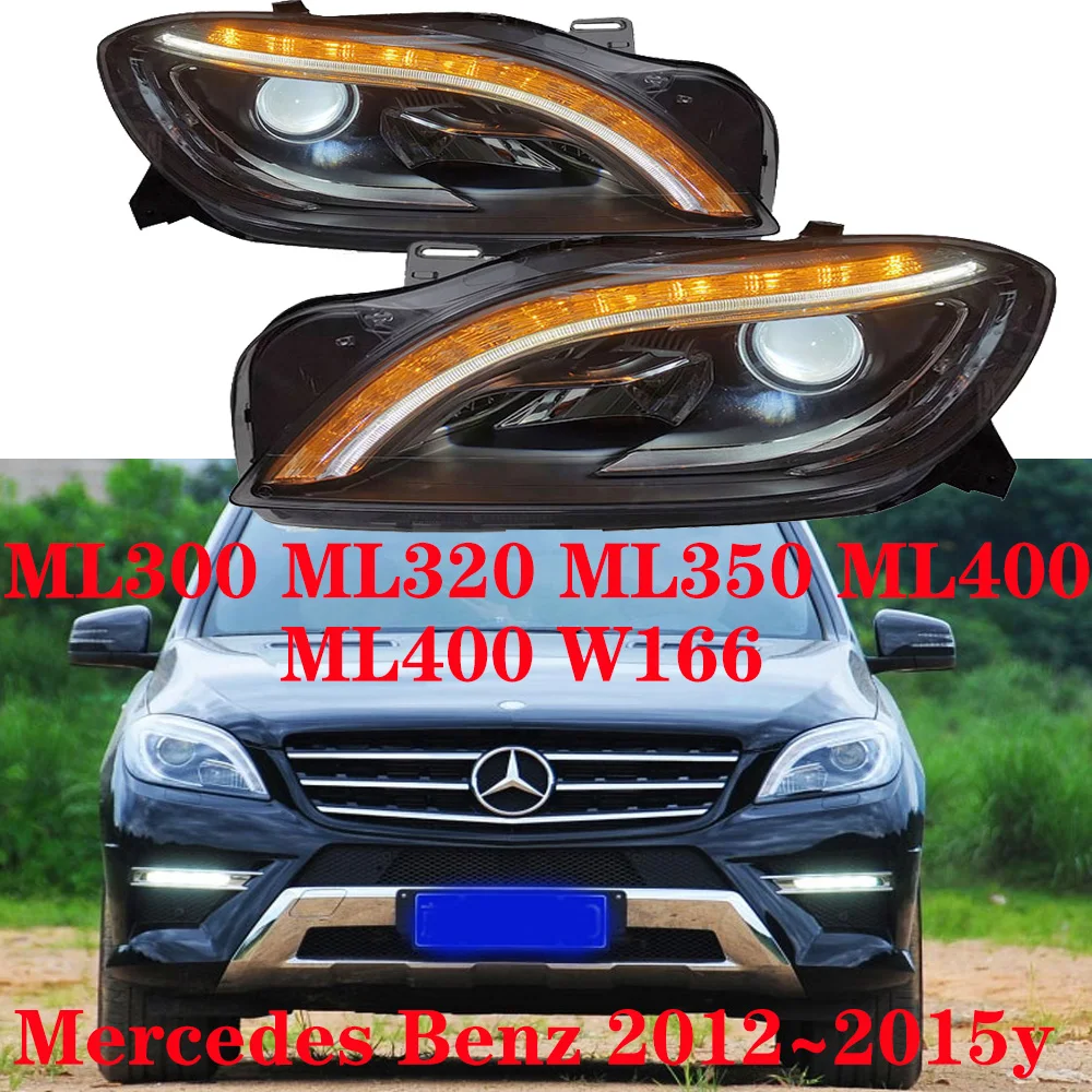 1pcs car bumper headlamp for Mercedes Benz W166 headlight X166 ML300 ML320 ML350 ML400 ML400 2012~2015y for Benz W166 fog light