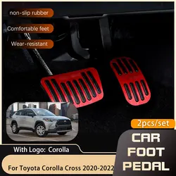 AT Stainless Steel Car Foot Pedals For Toyota Corolla Cross XG10 2020 2021 2022 Accessories Brake Non-slip Pedal Cover Pad 2 PCS