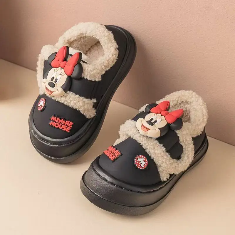 

Настоящие фото: Новые детские туфли Минни Маус 2025 года, весна-осень, милые, дышащие, нескользящие, мягкие, черные, теплые, хлопковые, для девочек, балетки