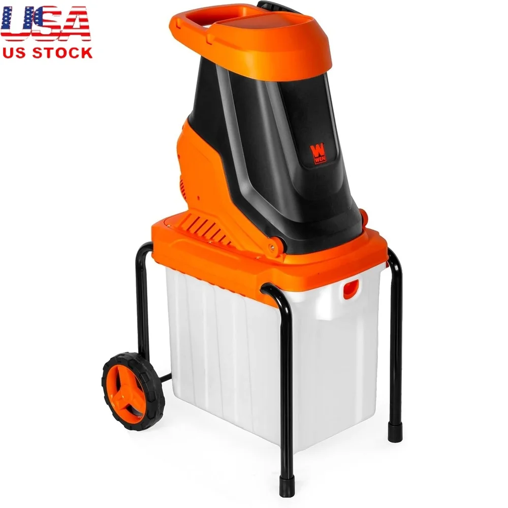 

Electric Wood Chipper Shredder 15-Amp 13-Gallon Collection Bin Compact Mulcher 8000 Cuts per Minute Lightweight Safety Mechanism