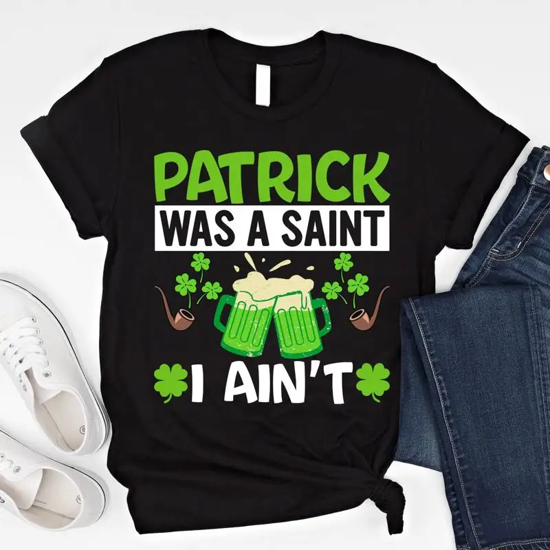 

Забавная футболка ко Дню Святого Патрика Saint Paddys SweaT, свитер с зеленым пивом, пуловер для вечеринки Pattys, Патрик не я не