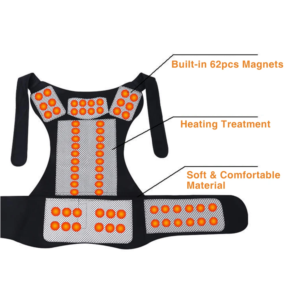 Self Heating Back Support Waist Brace Magnetic Heating Corrector Therapy Belt Back Posture Corrector Spine Back Lumbar Belt