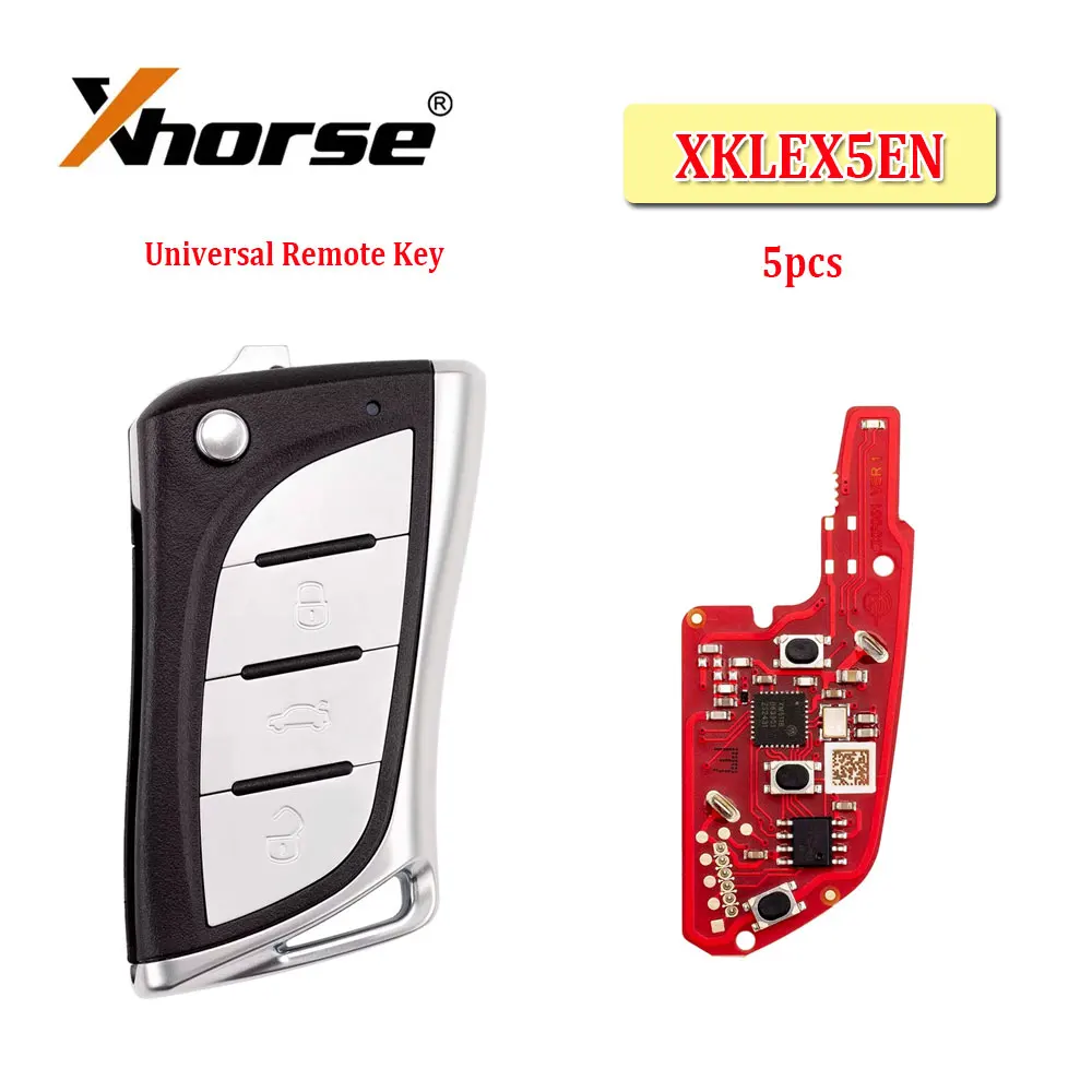 5pcs Xhorse XKLEX5EN Wire Remote Flip 3 Buttons for Lexus Type Car Remote Key for VVDI Key Tools English Version