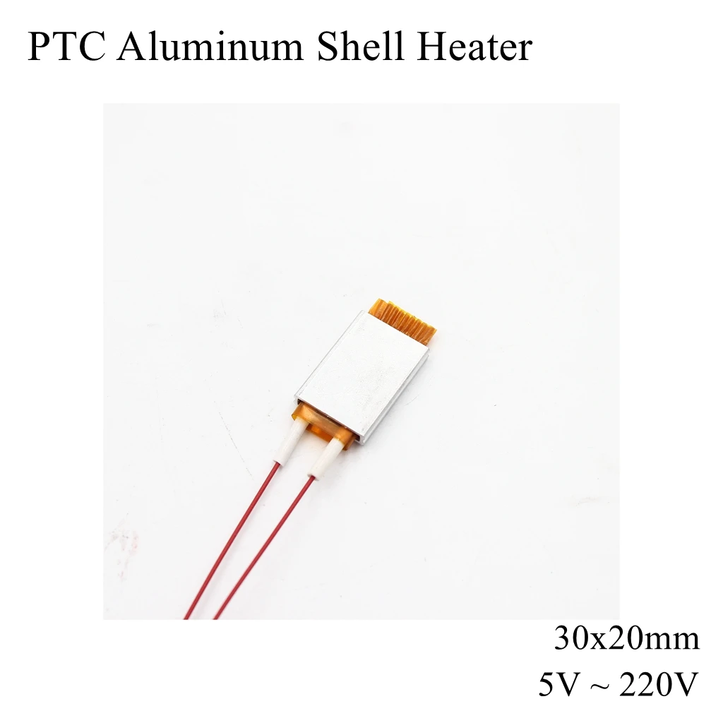 30x20mm 12V 24V 110V 220V PTC Aluminum Shell Heater Constant Thermostat Thermistor Ceramic Air Heating Sensor Egg Incubator