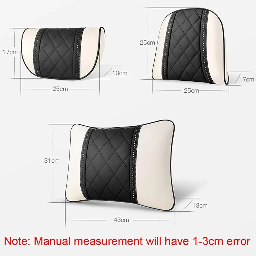 

Luxury Car Neck Pillow for Mercedes Benz S-Class, Beige Napa Leather Headrest Rest
