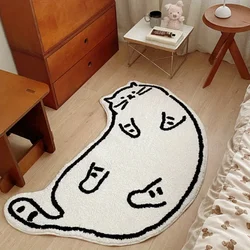 Bedroom Bedside Ins Wind Carpet Living Room Black and White Cat Machine Washable Soft Carpets Hallway Hallway Floor Mat